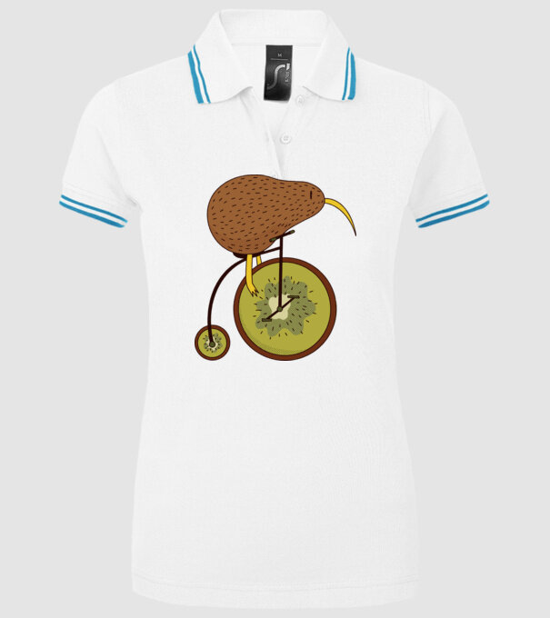 Bicicletă Kiwi model alb pe tricou