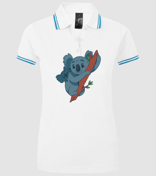 Coala model alb pe tricou