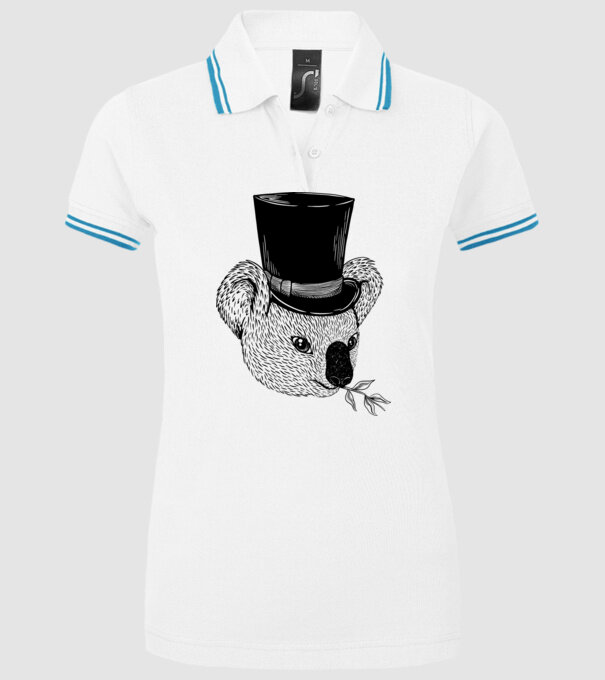 Cilindru Koala model alb pe tricou