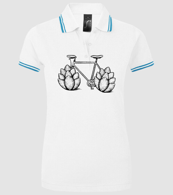 Bicicletă Hamei model alb pe tricou