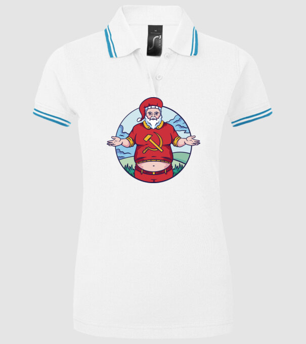 Moș Crăciun comunist model alb pe tricou