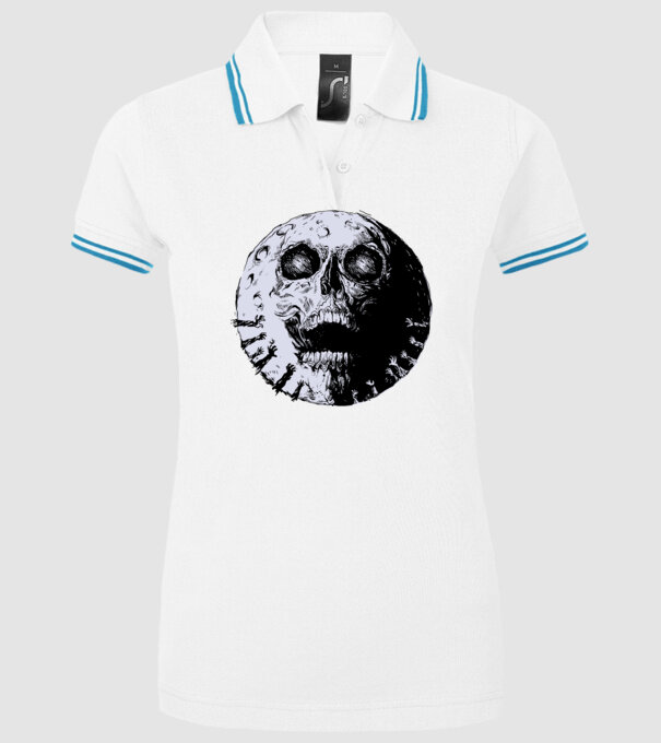Craniu Lună model alb pe tricou