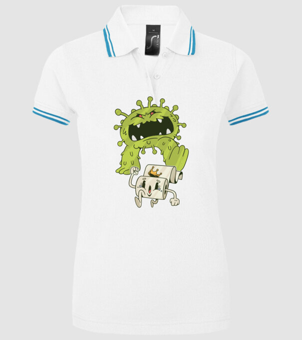 Coronavirus Monstru model alb pe tricou