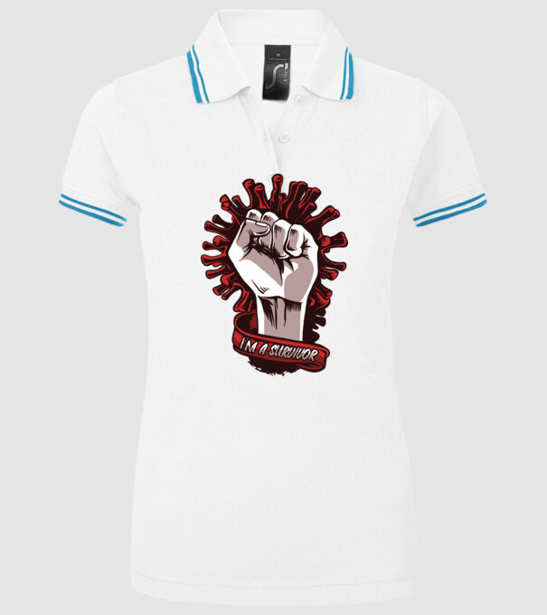 Supraviețuitor Coronavirus model alb pe tricou