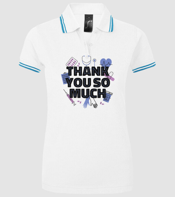 Mulțumim foarte mult - pentru medici model alb pe tricou