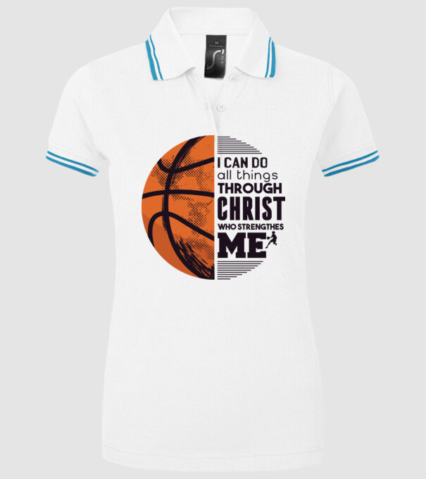 Cu ajutorul lui Hristos reușim Baschetbalist model alb pe tricou