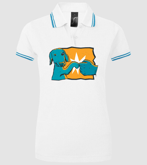 Prietenie Câine Om model alb pe tricou