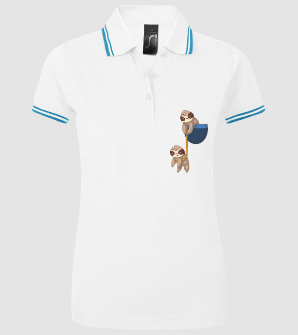 Leneș cu buzunar model alb pe tricou