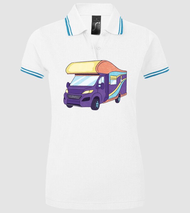 Autorulotă model alb pe tricou