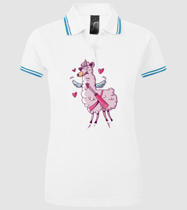 'Dragoste Llama pentru Valentine''s Day' model alb pe tricou