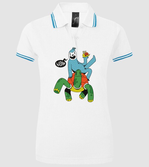 Animale lente model alb pe tricou