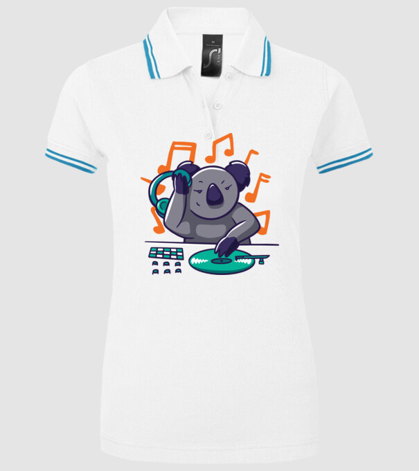 Koala DJ model alb pe tricou