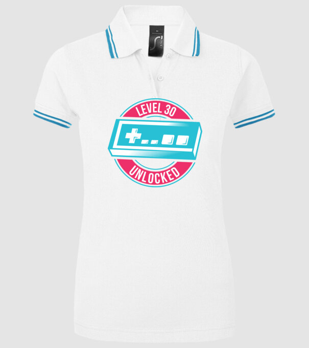 Level 30 Unlocked 30th Birthday model alb pe tricou