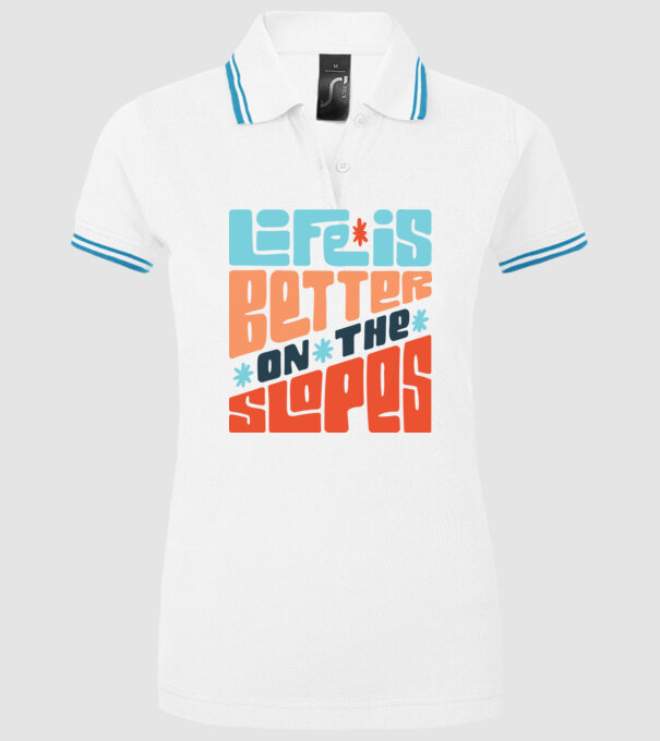Life is better on the slopes - Snowboard model alb pe tricou