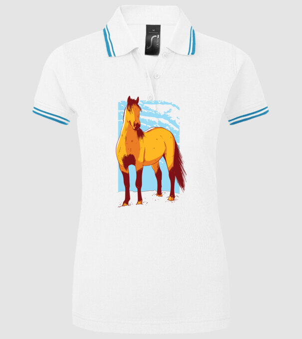 Cal - pentru călăreți model alb pe tricou