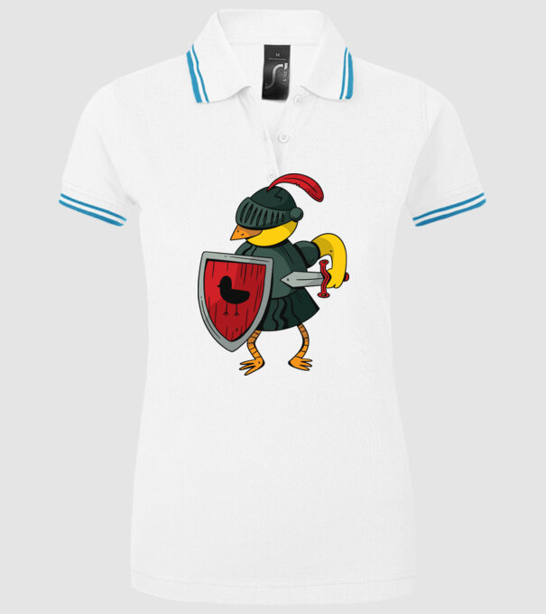 Cavaler Pasăre model alb pe tricou