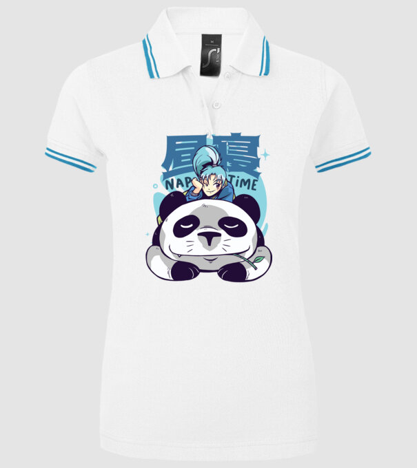 Anime Panda relaxare model alb pe tricou