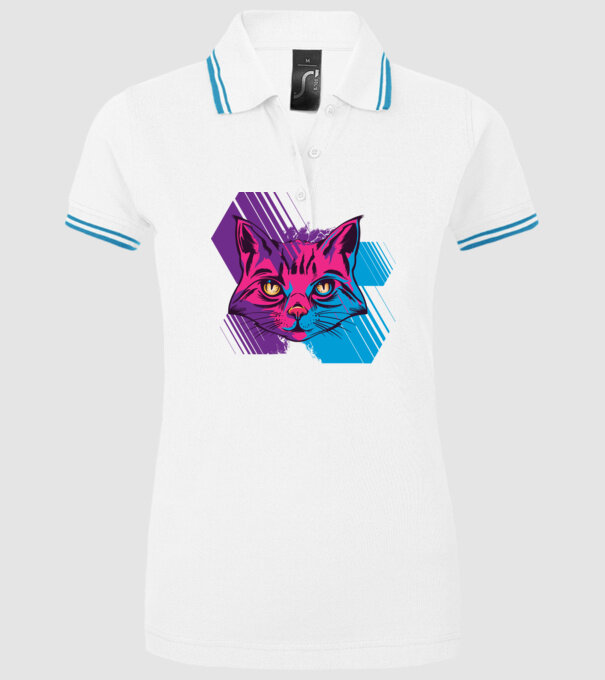 Cap pisică colorat model alb pe tricou