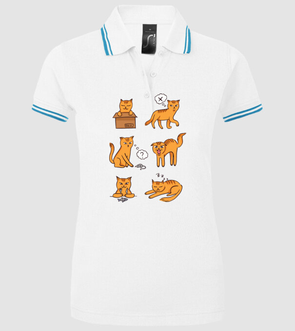 Caracteristici Pisică model alb pe tricou