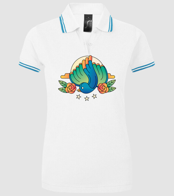 Motiv Pasăre model alb pe tricou