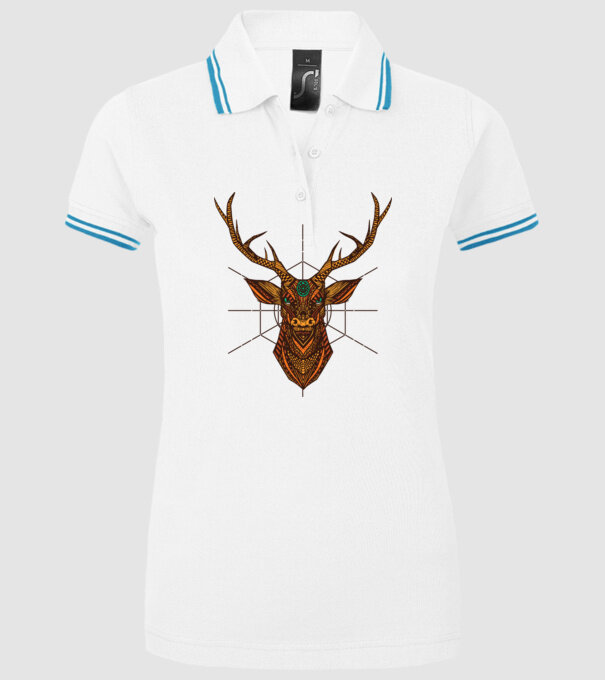 Mandala Cerb model alb pe tricou