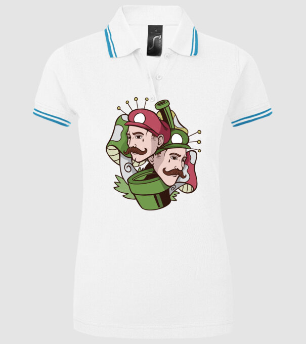 Mario și Luigi model alb pe tricou