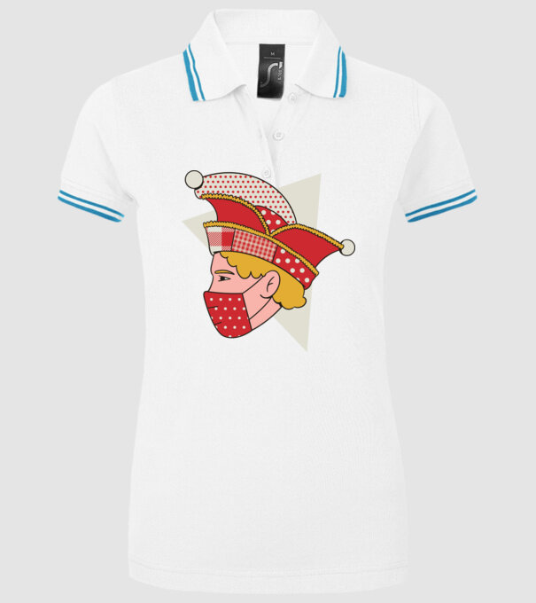 Covid joker model alb pe tricou