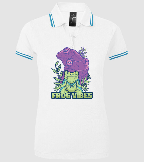 Broasca meditatoare model alb pe tricou
