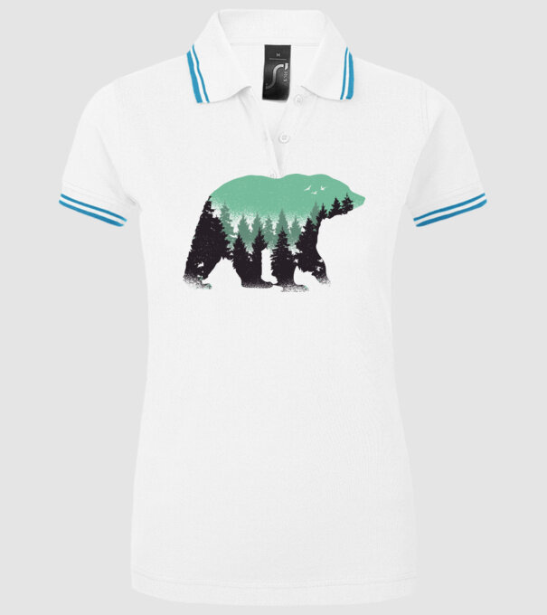 Urs pădure Natură tricou model alb pe tricou