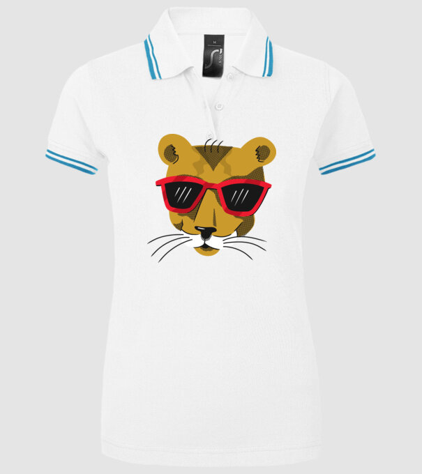 Leu cool model alb pe tricou