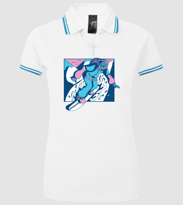 Snowboarder cool model alb pe tricou