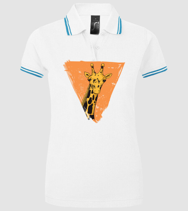 Girafă cool model alb pe tricou