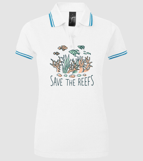 Salvează recifele de corali model alb pe tricou