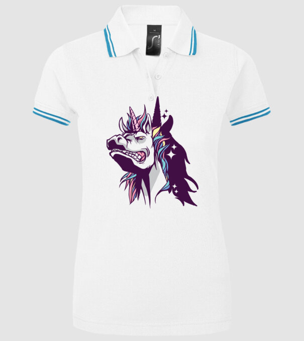 Unicorn supărat model alb pe tricou