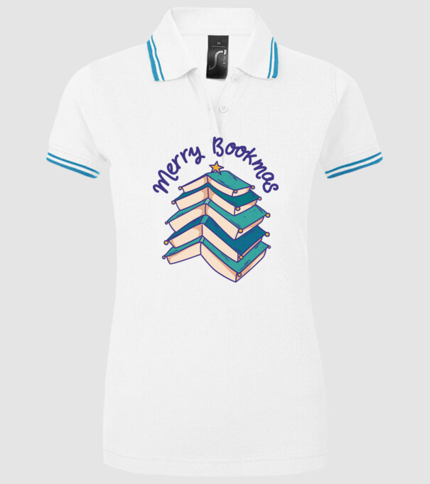 Merry Bookmas Crăciun cu cărți model alb pe tricou