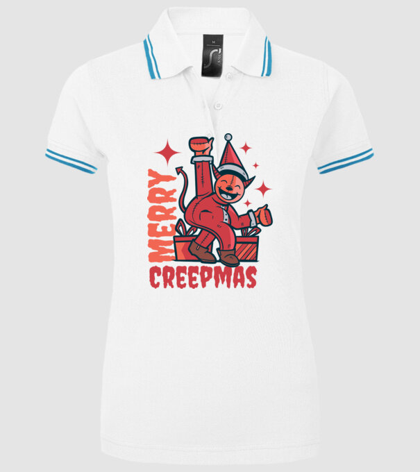 Merry Creepmas model alb pe tricou