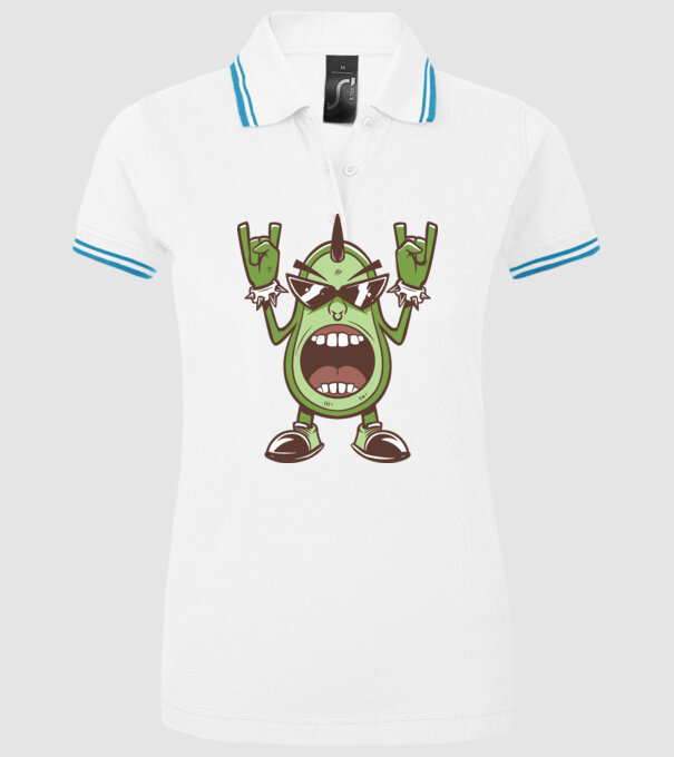 Avocado Metal model alb pe tricou