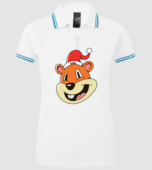 Moș Crăciun Veveriță model alb pe tricou