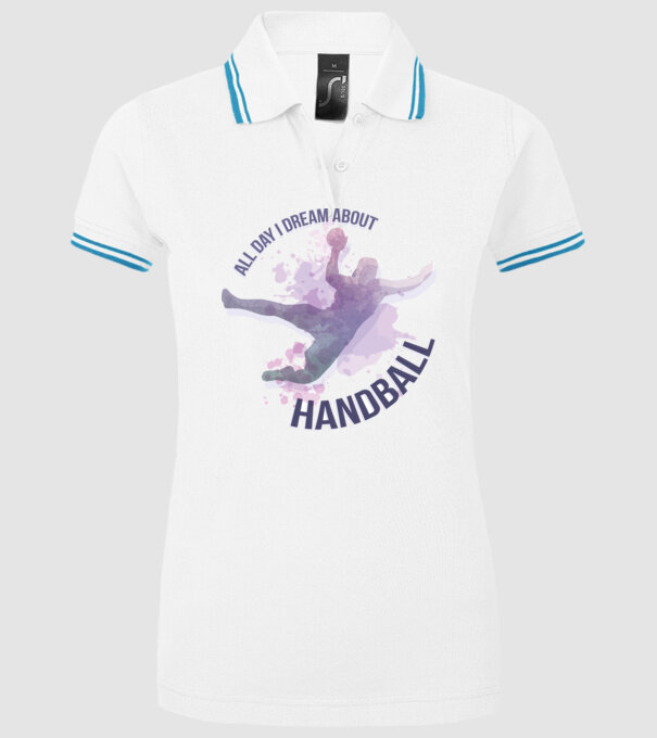Visez la handbal în fiecare zi model alb pe tricou