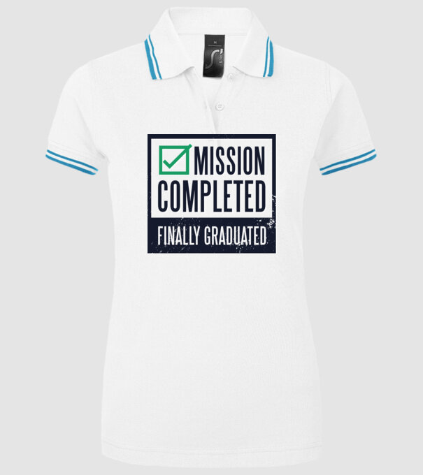Mission completed Graduation pentru Absolvire model alb pe tricou