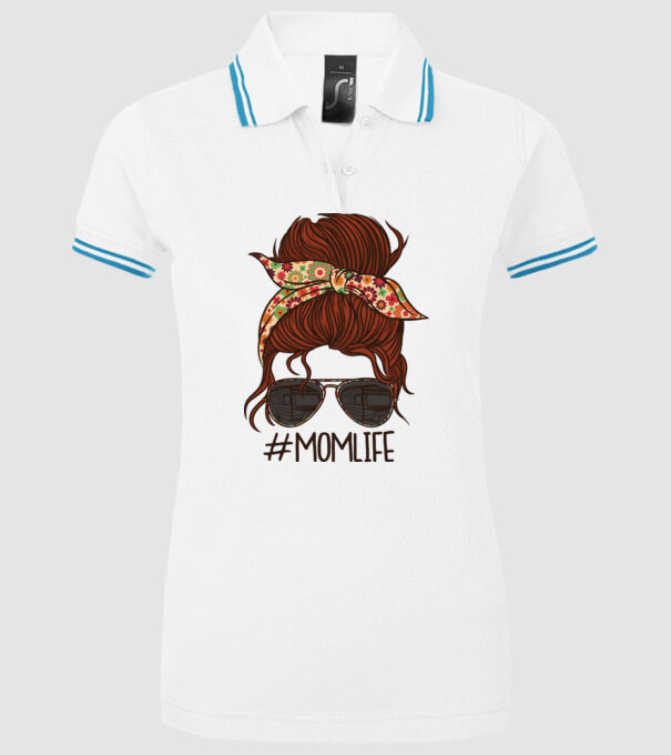Momlife Hashtag model alb pe tricou
