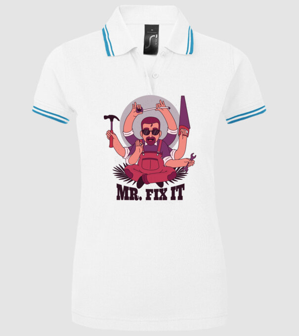 Dl. Fix It - om priceput la toate model alb pe tricou