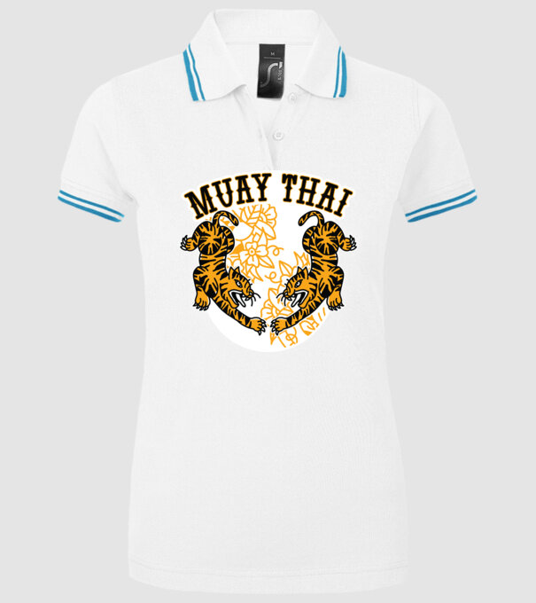 Tigri Muay Thai model alb pe tricou