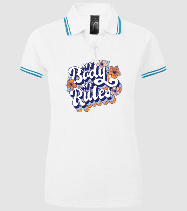 My Body My Rules model alb pe tricou