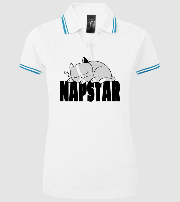 Pisică Napstar model alb pe tricou