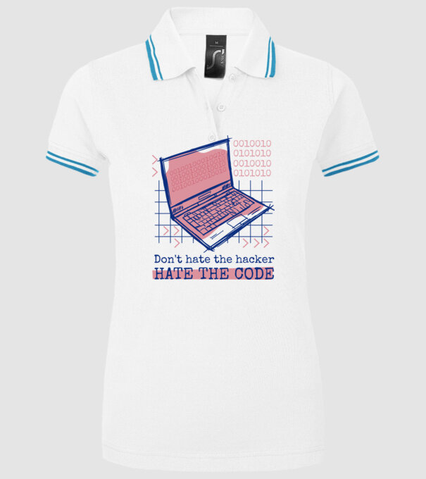Nu urî hackerul, urăște codul model alb pe tricou