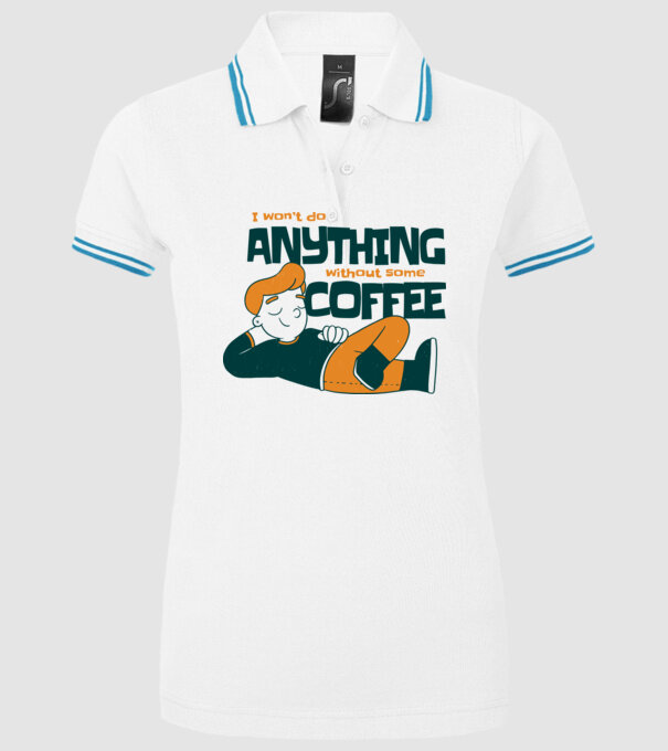 Nu pot fac nimic fără cafea model alb pe tricou