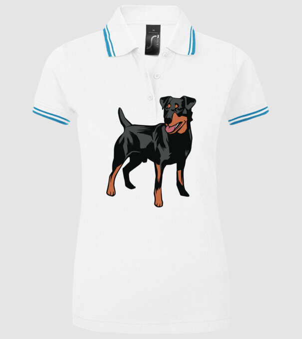 Câine de vânătoare german Terrier model alb pe tricou