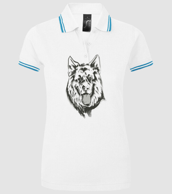 Cap Ciobănesc german model alb pe tricou