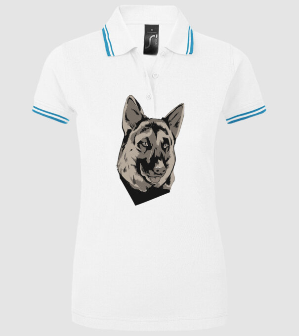 Ciobănesc german cap model alb pe tricou